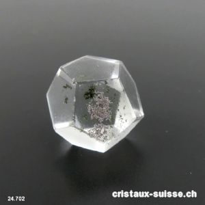 Dodécaèdre Cristal de Roche avec Chlorite, épais. 1.5 cm. Pièce unique