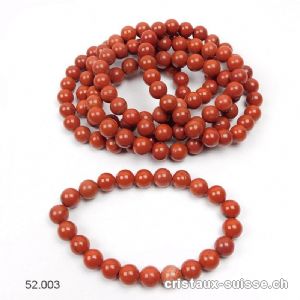 Bracelet Jaspe Rouge 8 mm / 21 cm