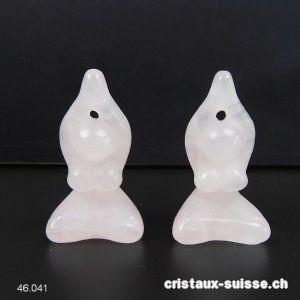 Déesse Quartz blanc- rosé 4 cm