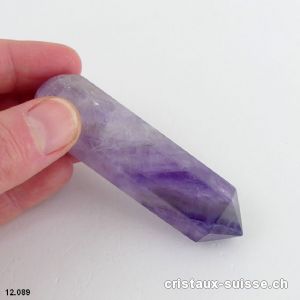 Bâton Fluorite violette hexagonal 8 x 2 cm. Pièce unique