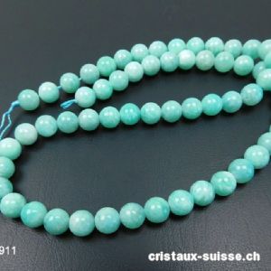 Rang Amazonite du Brésil 6,5 mm / 39 cm, env. 60 boules