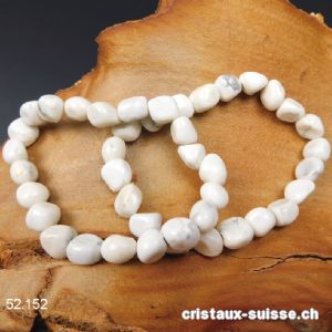 Bracelet Magnésite 8-10 mm, élastique 17,5 cm. Taille SM