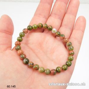 Bracelet Unakite - épidote 6,5 - 7 mm / 18,5 - 19 cm