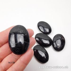 Tourmaline noire - Schörl pierre antistress arrondie 4,5 x 3 cm. OFFRE SPECIALE