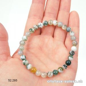 Bracelet Agate des Arbres - Agate Mousse 6 - 6,5 mm / 18,5 - 19 cm