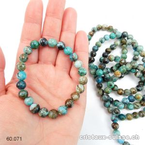 Bracelet Opale des Andes bleue - Chrysopale 8-8,5 mm / 18,5 cm