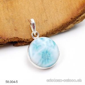 Pendentif Larimar 1,8 cm en argent 925. Pièce unique