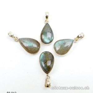 Pendentif Labradorite bleu-vert en argent 925