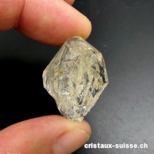 Quartz fenêtre biterminé, Suisse - Valais. 2,6 x 1,9 x 1,2 cm. Pièce unique