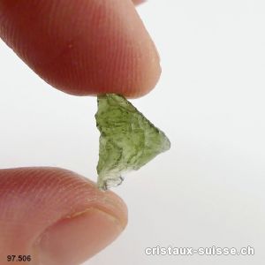 Moldavite 1,2 x 0,9 x 0,5 cm. Pièce unique 2,4 carats