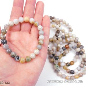 Bracelet Agate Mix 8,5 mm / 18,5 - 19 cm