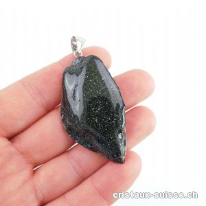 Pendentif Specularite des USA et boucle argent rhodié. Pièce unique