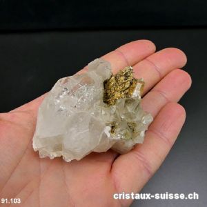 Quartz de Suisse avec roche. Pièce unique