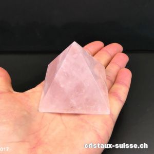 Pyramide Quartz rose clair, base 5,1 cm x haut. 4,4 cm. Pièce unique