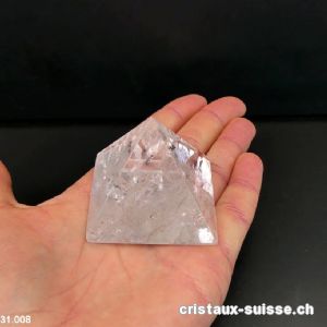 Pyramide Cristal de Roche, base 4,5 x haut. 4 cm. Pièce unique