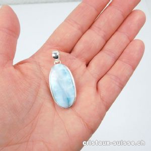 Pendentif Larimar et argent 925. Pièce unique