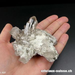 Quartz légèrement fumé du Mont-Blanc. Pièce unique