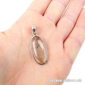 Pendentif Tourmaline - Quartz en argent 925. Pièce unique