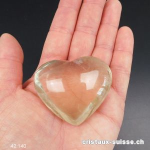 Coeur Citrine naturelle 5,4 x 4,5 cm. Pièce unique 77,5 grammes