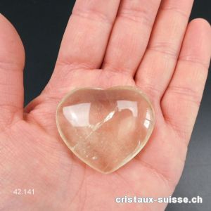 Coeur Citrine naturelle 4,2 x 3,7 cm. Pièce unique 33 grammes