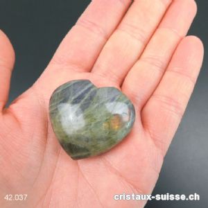 Coeur Labradorite 3,7 x 3,4 x 1,4 cm. Pièce unique