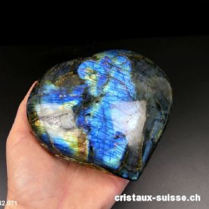 Coeur Labradorite XXL. Pièce unique 730 grammes