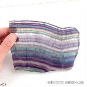 Fluorite - Fluorine arc-en-ciel, plaque polie 15 cm et Support. Lot unique