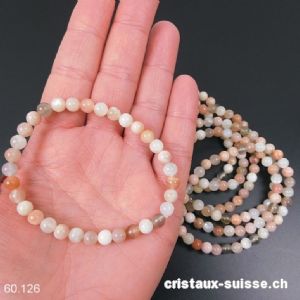 Bracelet Pierre de Lune Mix 5,5 - 6 mm / 18 cm. Taille SM - M