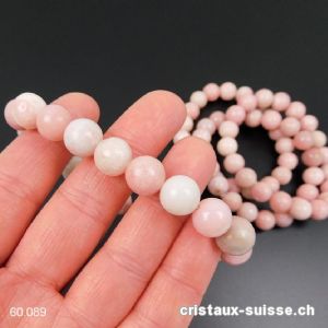 Bracelet Opale des Andes rose - Chrysopale 10 mm / 18 cm