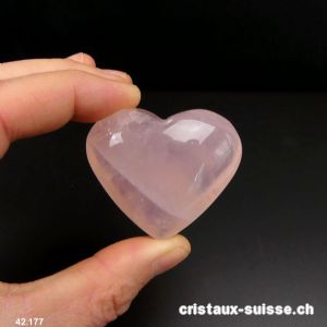 Coeur Quartz Rose du Brésil. Pièce unique 46 grammes