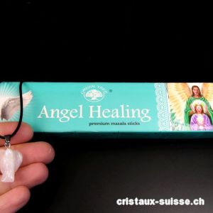 Set Bâtons Encens Green Tree - Angel Healing avec un pendentif Ange Quartz rose