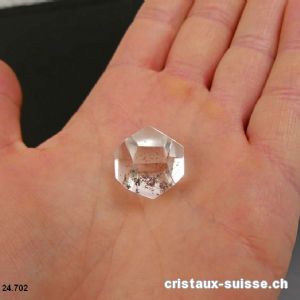 Dodécaèdre Cristal de Roche avec Chlorite, épais. 1.5 cm. Pièce unique