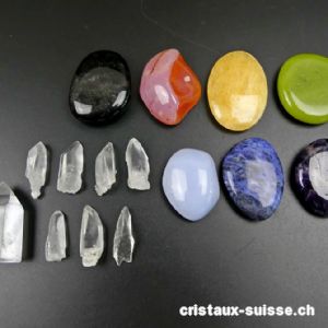 Chakras, La Roue Fleur de Vie et cristaux lémuriens. Lot unique