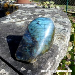 Labradorite brute 1 face polie. Pièce unique 232 grammes