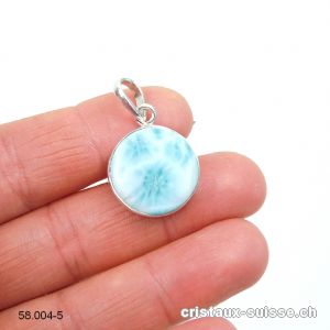 Pendentif Larimar 1,8 cm en argent 925. Pièce unique