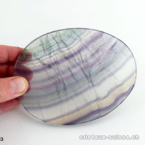 Fluorite - Fluorine arc-en-ciel, plaque polie 11,4 cm et Support. Lot unique