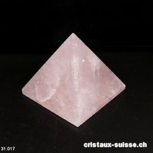 Pyramide Quartz rose clair, base 5,1 cm x haut. 4,4 cm. Pièce unique