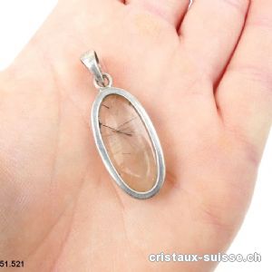 Pendentif Tourmaline - Quartz en argent 925. Pièce unique