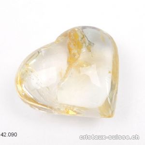 Coeur Citrine naturelle 5 x 4,5 cm. Pièce unique 64,5 grammes