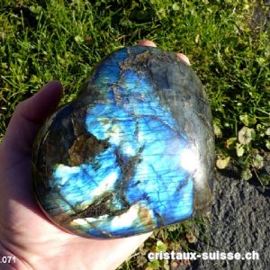 Coeur Labradorite XXL. Pièce unique 730 grammes