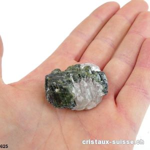 Tourmaline verte cristallisée Quartz. Pièce unique