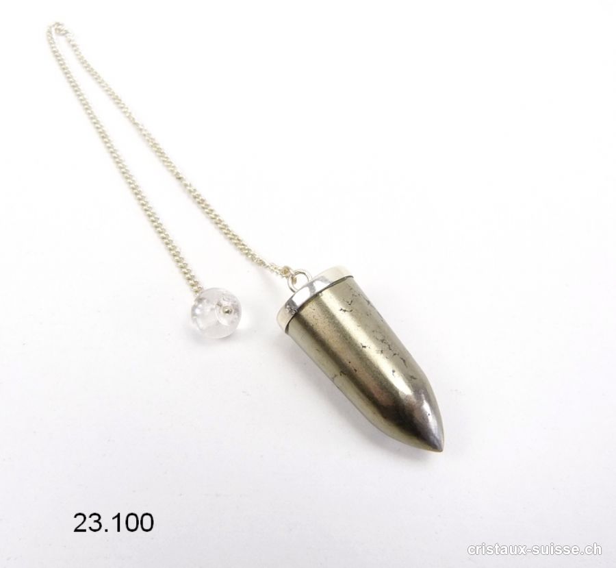 Pendule Pyrite 3 - 3,5 cm en argent 925