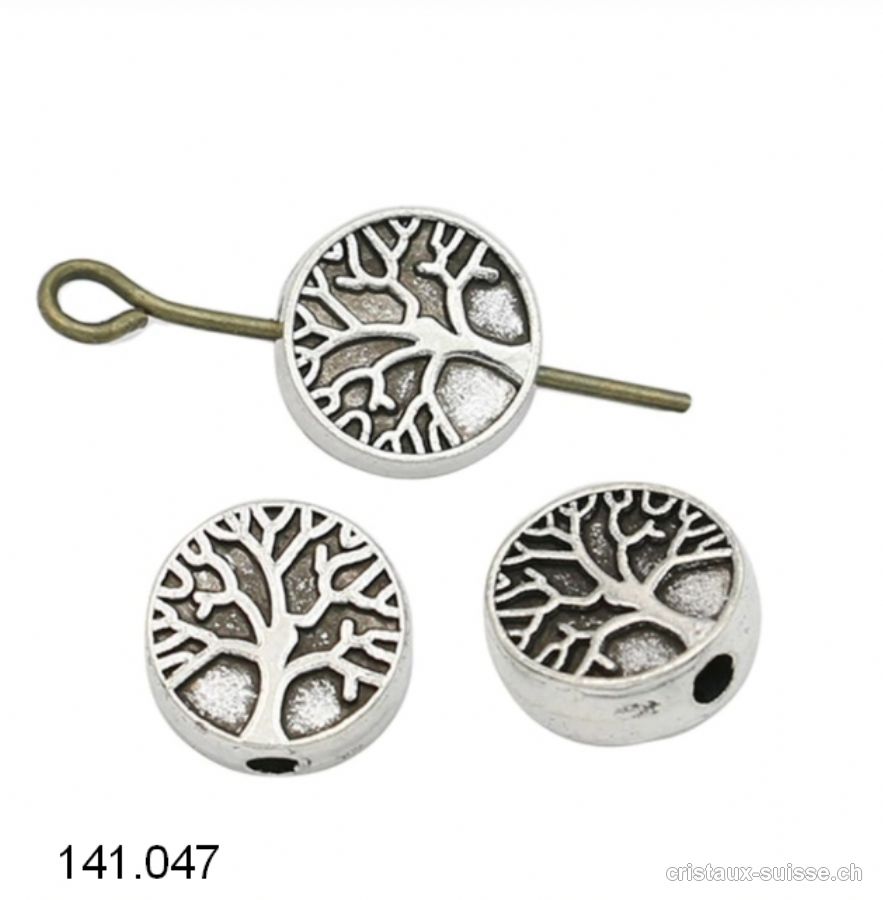 Intercalaire Arbre de Vie métal argenté, larg. 9 mm x ép. 3 mm. Offre Spéciale