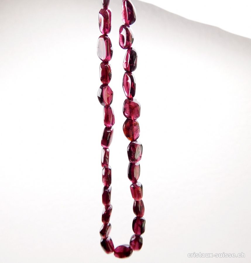 Rang Grenat Rhodolite perles plates 5 à 8 mm / 43 cm