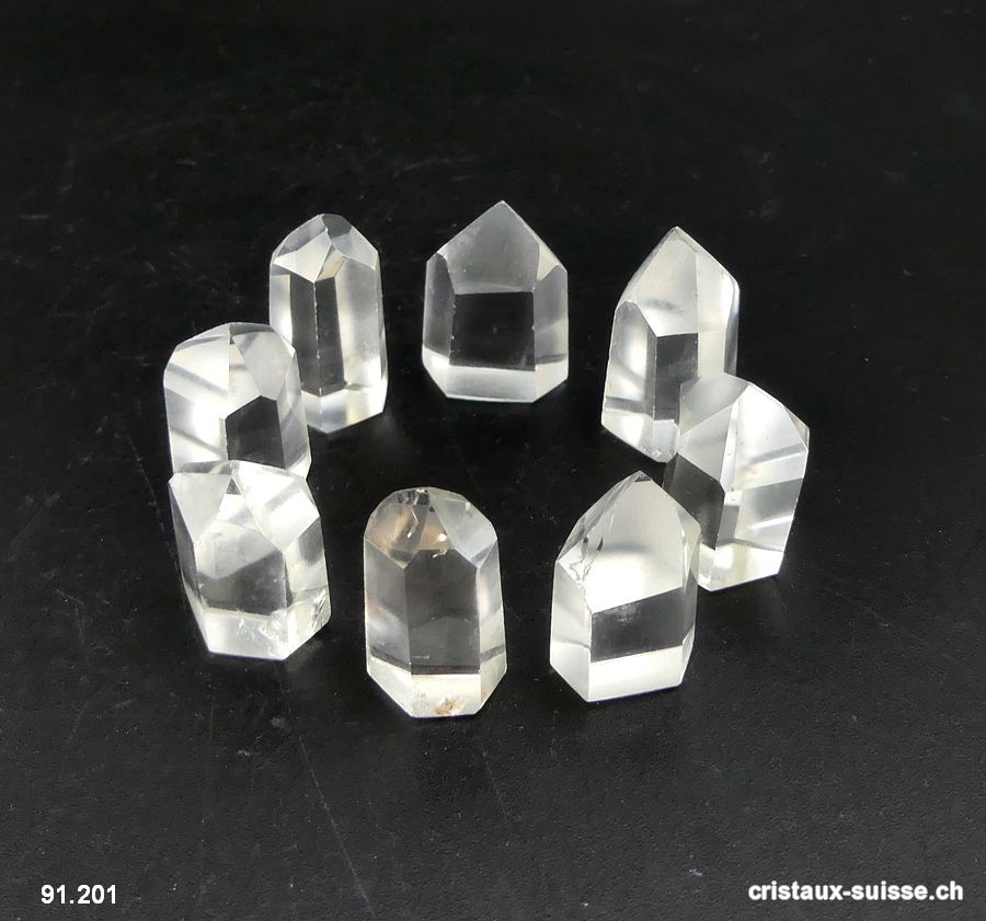 Cristal de roche Chavero du Brésil, petite pointe polie 2,8 à 3 cm