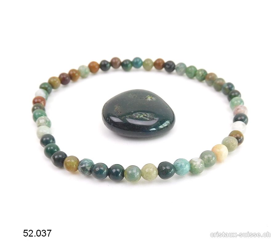 1 Bracelet Agate Mousse - Agate Indienne mix et 1 pierre GRATUITE