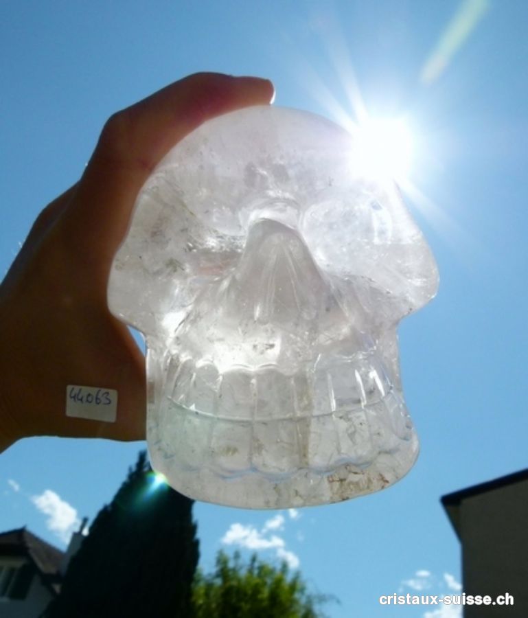 Crâne Cristal de Roche, L. 12 cm x h. 8,7 cm. Pièce unique 1,3 kilo