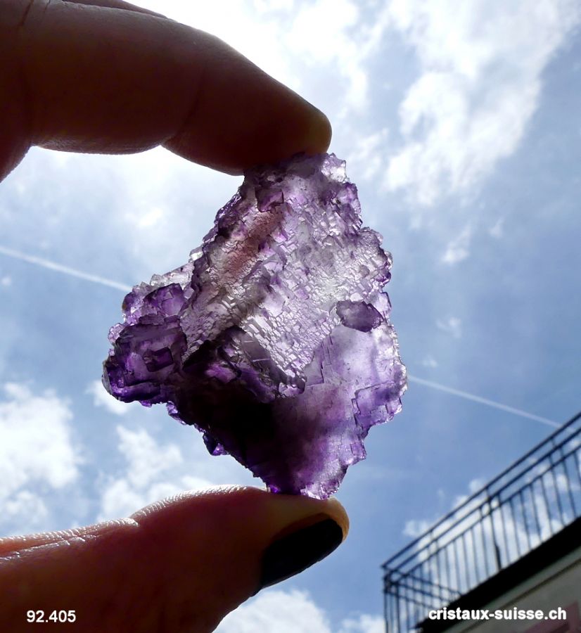 Fluorite - fluorine - violette. Pièce unique