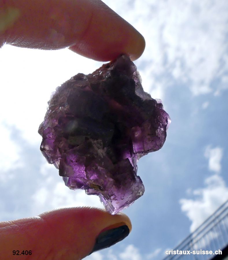 Fluorite - fluorine - violette. Pièce unique