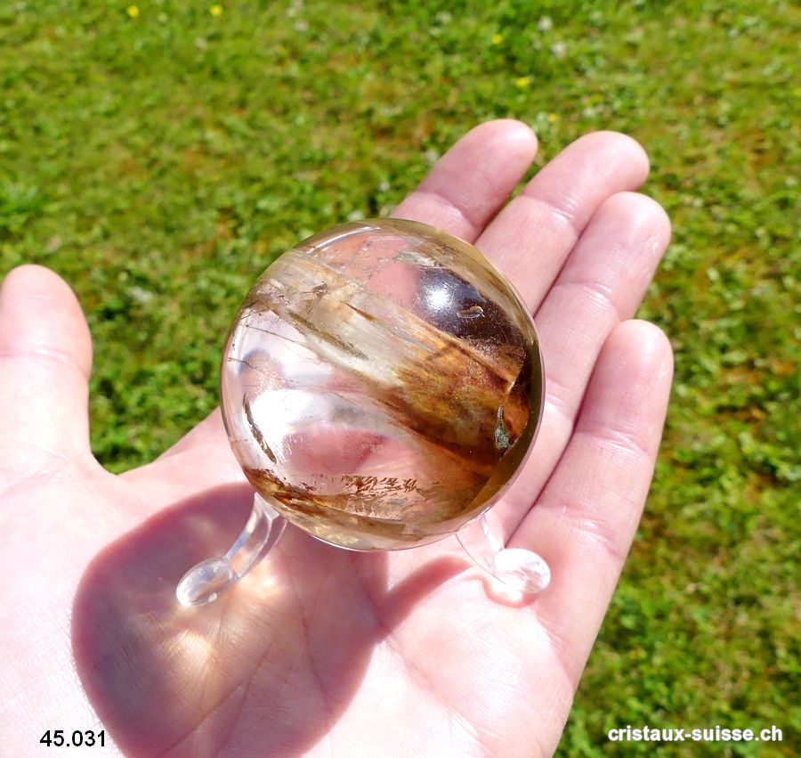 Boule Cristal Lodolite  Ø 4,2 cm. Pièce unique 104 grammes